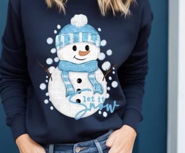 Let It Snow - Blue and White Snowman