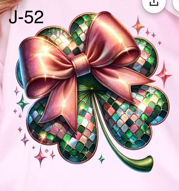 J-52 Red Bow With Clover