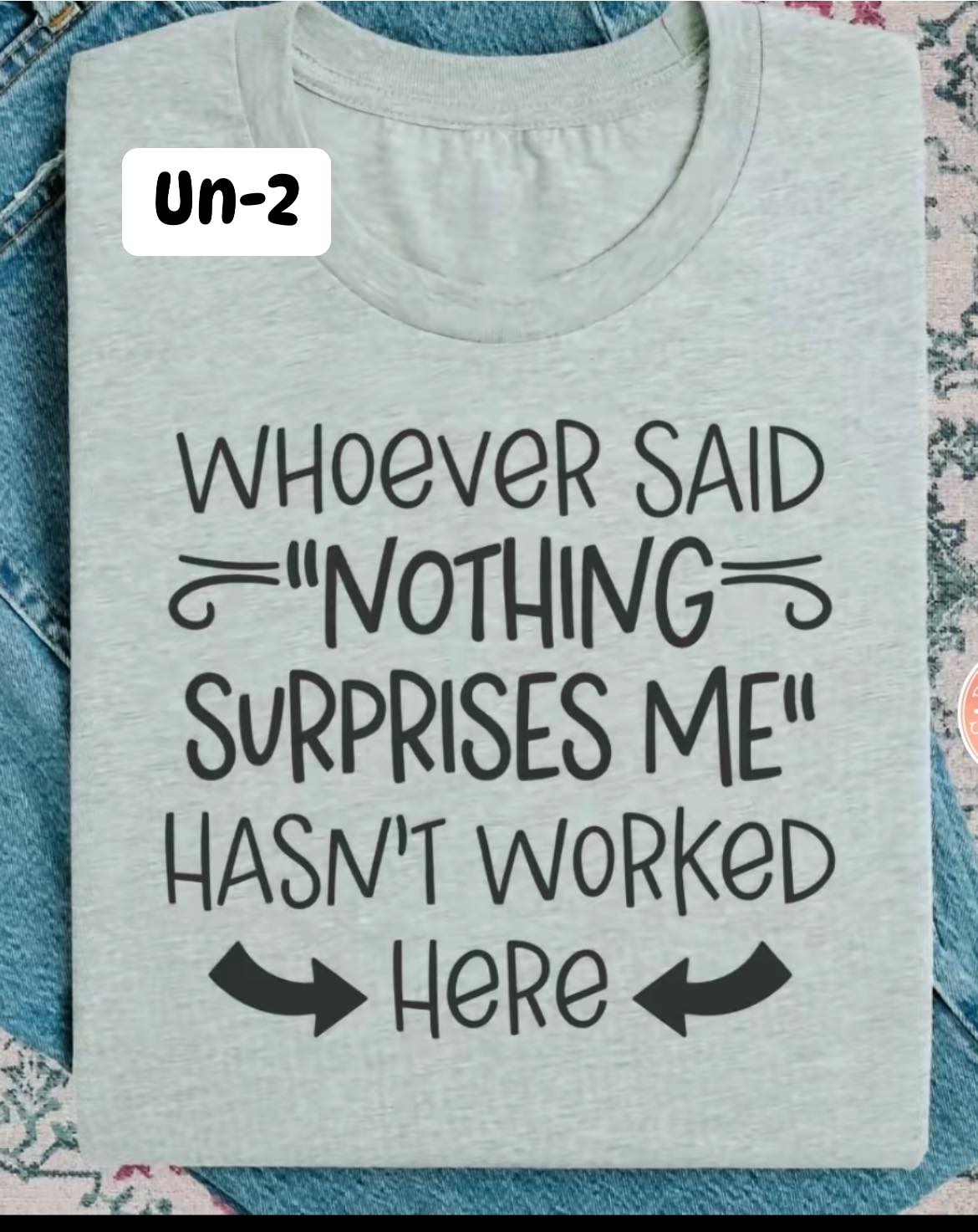 UN-2 Whoever Said Nothing Surprises Me Hasn't Worked Here