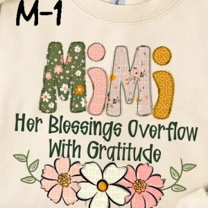 M-May-1 Mimi Her Blessings Overflow With Gratitude Personalized