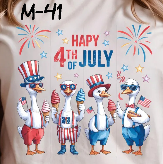 M-May-41 Happy 4th Of July Four Ducks