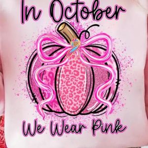 S-35 In October We Wear Pink Pumpkin Pink Ribbon
