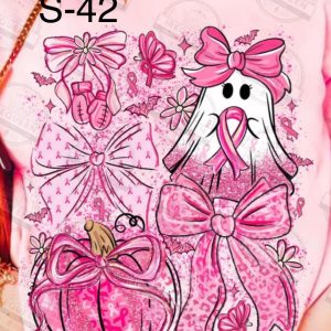 S-42 Pink Pumpkin Ghost Ribbon Breast Cancer Awareness