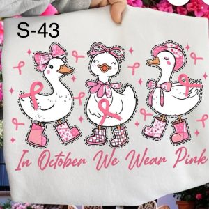 S-43 In October We Wear Pink Three Geese