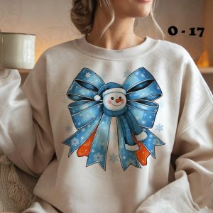 O-17 Blue Snowman Face Ribbon