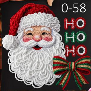 O-58 Santa Face Ho Ho Ho Faux Yarn