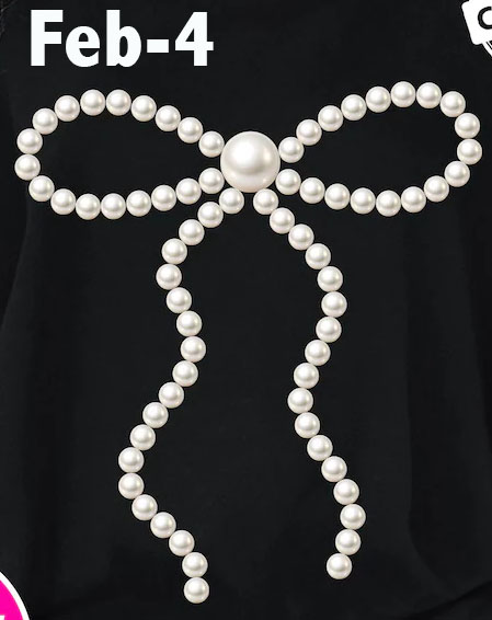 Feb-4 Ribbon Faux Pearls