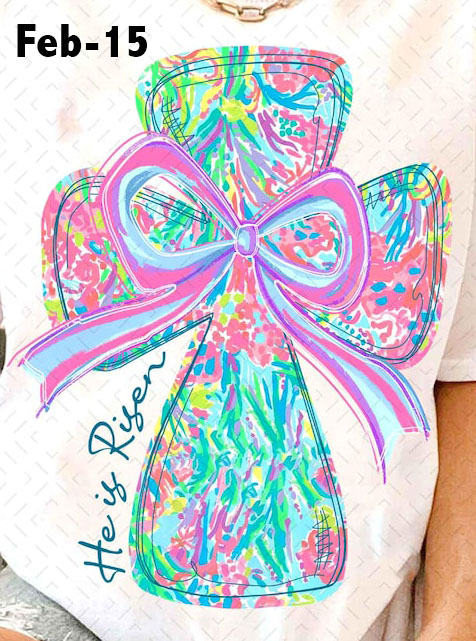 Feb-15 He Is Risen Abstract Cross And Bow