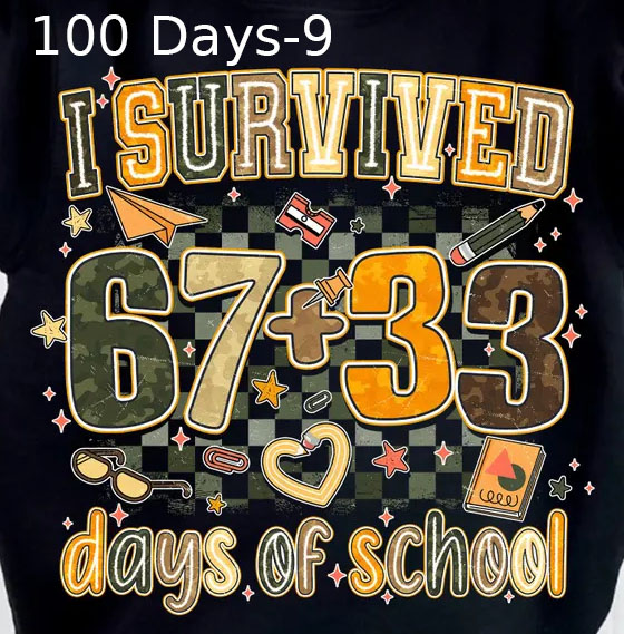 100 Days-9 I Survived 67+33 Days Of School