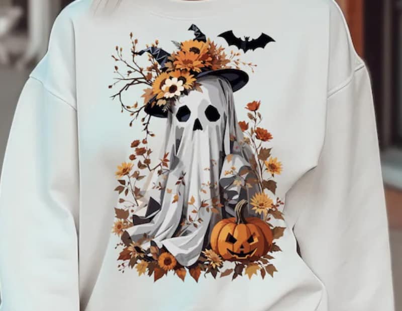 Fall Ghost With Pumpkin