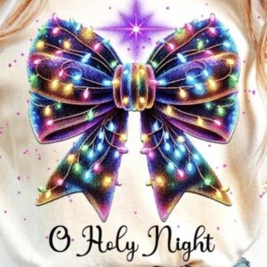 Oh Holy Night Christmas Lights Bow