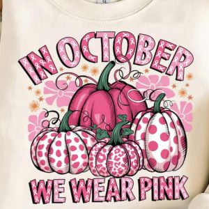 In October We Wear Pink Three Pumpkins