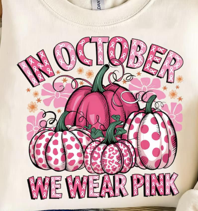 In October We Wear Pink Three Pumpkins