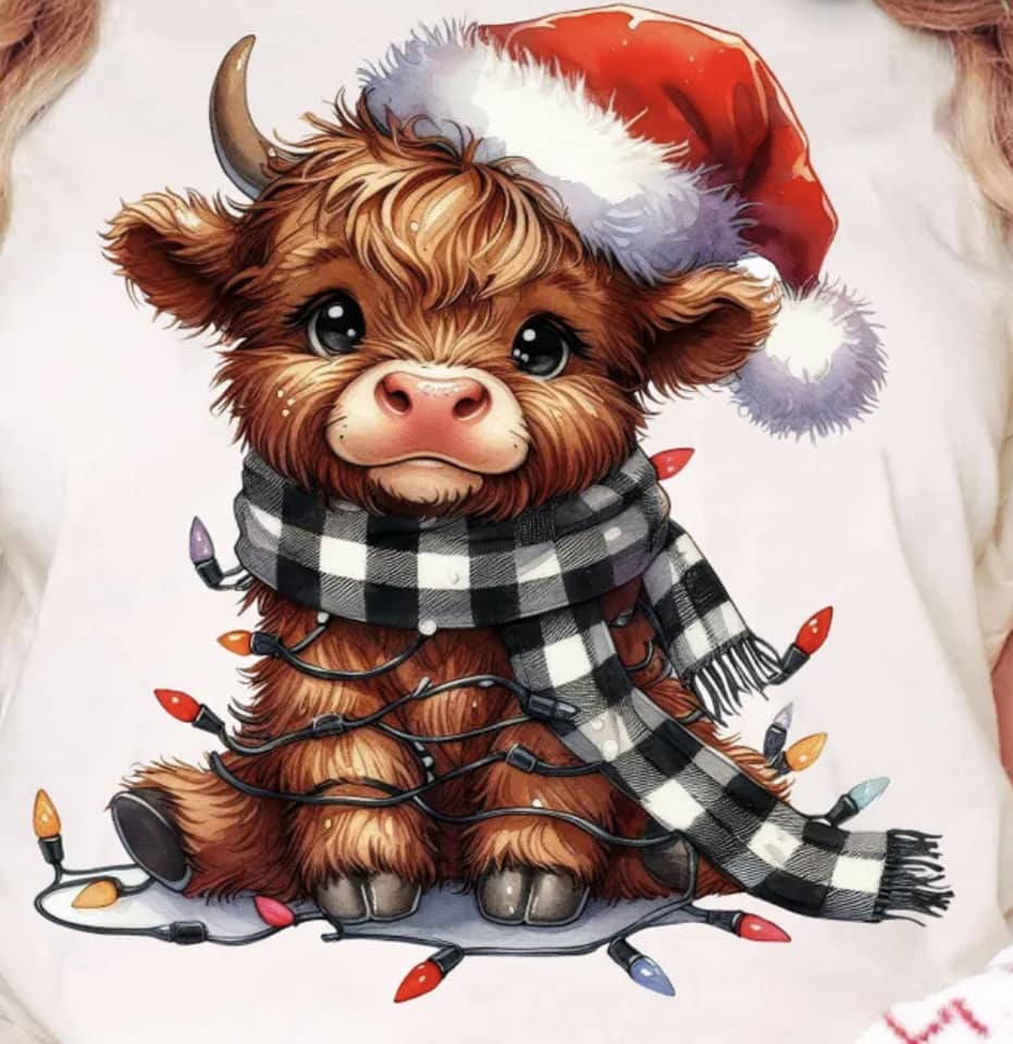 Highland Cow Christmas Lights