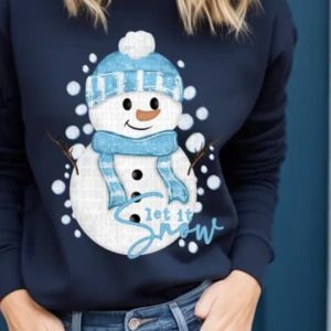 Let It Snow Blue Snowman