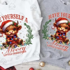 Have Yourself A Mooey Little Christmas  Highland Cow