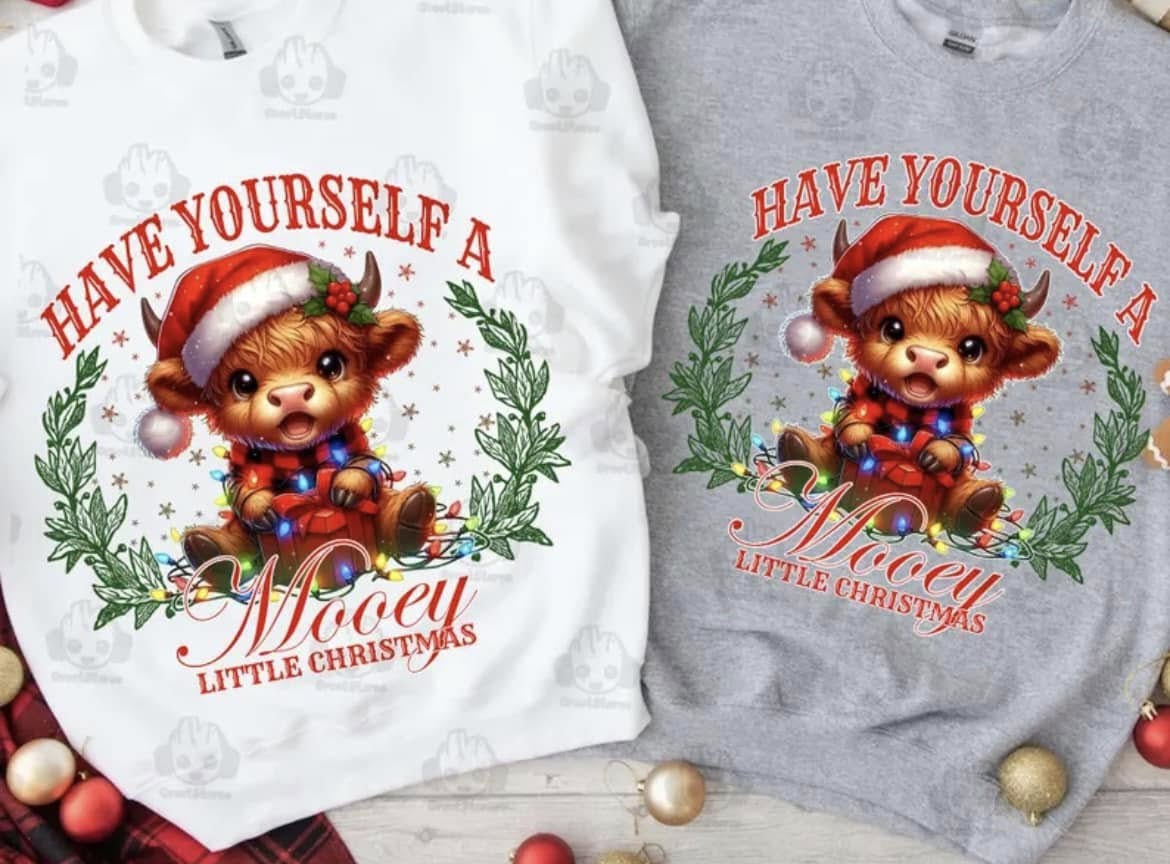 Have Yourself A Mooey Little Christmas Highland Cow