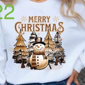 22 - Merry Christmas  Brown Snowman