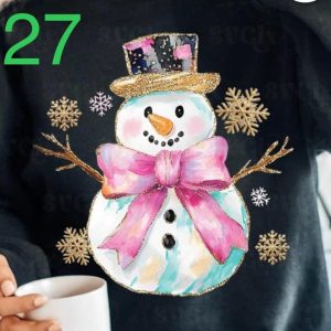 27 - Snowman Pink Bow