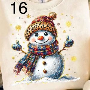 16 - Snowman With Leopard Pattern Hat