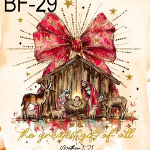 BF-29 The Greatest Gift Of All  Manger With Bow