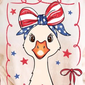 A-17 Duck With Red White and Blue Ribbon