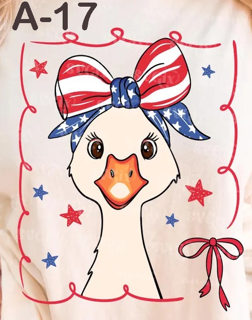 A-17 Duck With Red White and Blue Ribbon