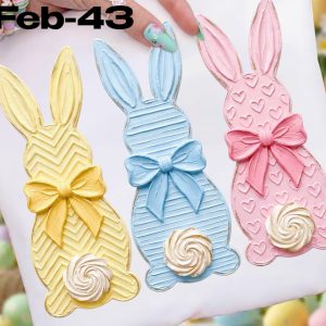 Feb-43 Yellow Blue Pink Bunnies